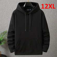 Large Size Men's Hoodie Jacket Hooded Long Sleeve Thick Warm Fleece Lined Sweatshirt Male Casual Winter 10XL 12XL Extra Big Plus