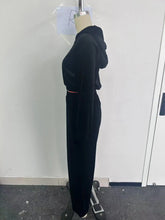 Women's Fall and Winter Hot Fashion Set Zipper Hoodie Drawstring Tracksuit Trouser Solid Color Two-piece Set