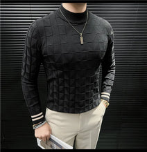 High Quality Half High Collar Knitted Sweater for Men Casual Business Pullover Sweater Slim Fit Warm Knitwear Tops Autumn Winter