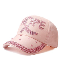 HOPE Believe Pink Ribbon Sparkly Denim Cap Breast Cancer Awareness Washed Dad Hats Rhinestone Bling Breast Cancer Survivor Gifts