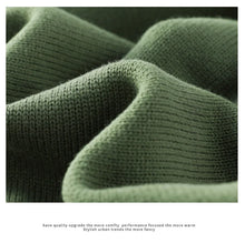 Men's Thick Sweater 100% Cotton Half high collar  Knitted Hoodie Fashion Jacquard Bottom Sweater Autumn/Winter Warm Men's Wear