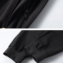 Stripe Sets Men 10XL 11XL Plus Size Suits Stripe Cargo Shirts Jacket Pants Male Fashion Casual Spring Autumn Suits Big Size 11XL