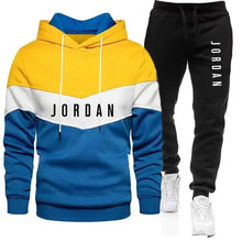Men's Casual Jogging Sportswear Set Hoodie and Black Sweatpants Rubberized Jacket Fashion Sports Winter Warm 2 Piece Set