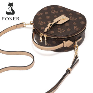 FOXER Sign PU Leather Women's Circular Messenger Bag