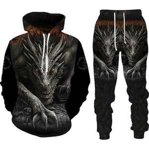 Tracksuit Men Animal 3D Tiger Printed Hoodie + Pants Suit 2 Pcs Sportwear Mens Tracksuit Set Men's Clothing designer clothes men