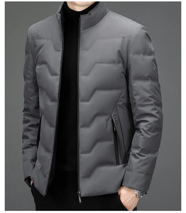 New Men's Lightweight Duck Down Jackets 2025 Autumn Winter Business Casual Warm Puffer Coat Windproof Solid Padded Tops Clothing