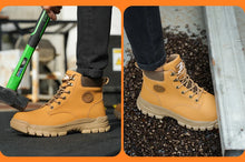 High-top PU anti-smash anti-puncture breathable safety shoes