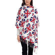 Custom UK Flag Tassel Scarf Women Winter Warm Shawl Wrap