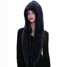 Winter Hats for Woman Fall Cap Warm Natural Fur Hat with Neck Scarves Bonnets Women Knitted Real Rex Rabbit Fur Hat Hooded Scarf