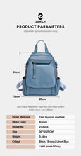 Zency Genuine Leather Women's Fashion Backpack High Quality School Travel Shoulder Bags Satchel Rucksack Multifunctional Pockets