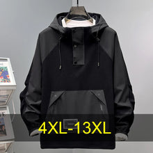 12XL 13XL Plus Size Hoodie Men Multi-pocket Patchwork Cargo Hoodies Streetwear Fashion Hooded Pullover Male Big Size 10XL