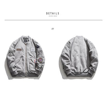 Mens American Heavyweight Padded Bomber Jacket Winter Warm Badge Patch Streetwear Fashion Trendy Coat Korean Hip Hop Parkas Male