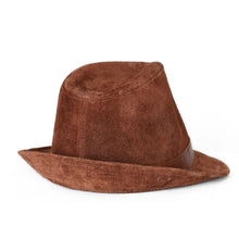 Genuine Leather Gentleman Top Hat For Men Britain Winter Nubuck Suede Wheat Ear Letters Printed Retro Dad Jazz Caps Fedora