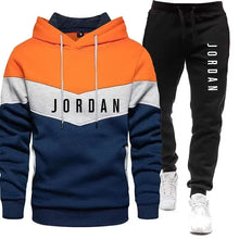 Men's Casual Jogging Sportswear Set Hoodie and Black Sweatpants Rubberized Jacket Fashion Sports Winter Warm 2 Piece Set