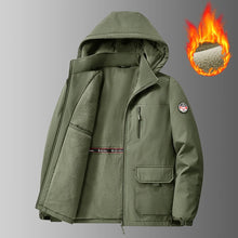 Big&Tall 8XL Men Outdoor Jacket Fleece Lined Thick Warm Winter Jacket Hiking Camping Windbreaker Plus Size Outwear Hooded Coat