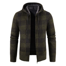 Men's New Plaid Jacket Hooded Sweater Autumn Winter Fleece Outwear Thick Warm Casual Clothing Cold Windbreaker Coat