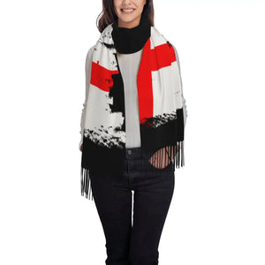 Custom UK Flag Tassel Scarf Women Winter Warm Shawl Wrap