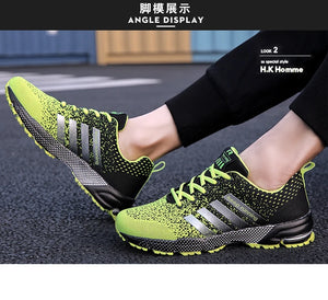 Men's and women's flats fashion casual sneakers plus size breathable fitness running shoes