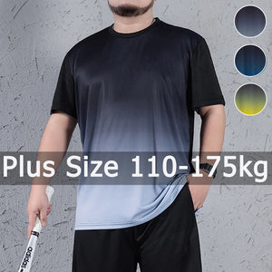 Men's Gradient T-shirt Big Size 6XL/7XL 110-175KG Fashion Loose Short Sleeve Round Collar Tees Summer Oversized Tops