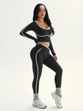 Women's Fall/Winter New Arrival Round Neck Long Sleeve Yoga Top Outdoor Sports Fitness Yoga Pants