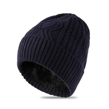 Men's Big Size Knitted Hat for Winter Warm Wool Blend Hat Tide Big Head Thickened Fleece-lined Cold-proof Cotton Beanies 60-65cm