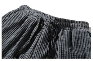 Baggy Corduroy Sweatpants Men Solid Color Casual Autumn Winter Tech Fleece Sport Loose Joggers  Trousers