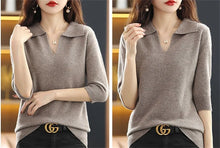 2024 Women's Warm Knitted Sweaters  V-Neck Loose Pullovers Top