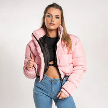 Women's Fall Winter Solid Cotton-Padded Coat Puffer Jacket Coats For Women Bubble Outerwear Cropped Loose Lightweight Clothing