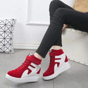 Women Sneakers High Top Platform Casual Wedges Autumn Winter Shoes Lace-up