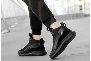 Men Boots Elevator Shoes Hidden Heels Canvas Heightening Shoes