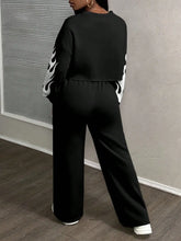 Women's Street Style Flame & Graphic Print 2-Piece Set, Loose Fit, Autumn Winter Casual Wear