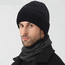 Men's Big Size Knitted Hat for Winter Warm Wool Blend Hat Tide Big Head Thickened Fleece-lined Cold-proof Cotton Beanies 60-65cm