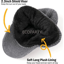 Winter Beanie with Brim and Ear Flaps, Outdoor Warm Fleece Lined Knit Hat Stocking Caps for Men Women bucket hat  winter hat