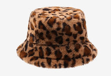 Hat Woman Winter Show Face Little Leopard Print Fisherman Hat Woman Versatile Warm Pot Hat Ins Plush Bucket Hat