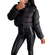 Women's Fall Winter Solid Cotton-Padded Coat Puffer Jacket Coats For Women Bubble Outerwear Cropped Loose Lightweight Clothing