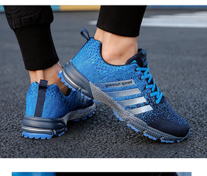 Men's and women's flats fashion casual sneakers plus size breathable fitness running shoes