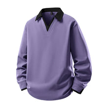 Big&Tall Men Sweatshirt Youth Fashion Plus Size Pullover V Neck Polo Sweatshirts Autumn Winter Loose High Streetwear 6XL 7XL 8XL