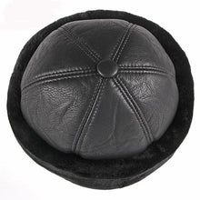 Thick Outdoor Warm Winter Hat Men Black Fur Leather Russian Male Windproof Snow Ski Cap Fleece Lined