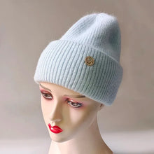 Winter Hats For Women Rabbit Fur Beanie Hat Woman Knitted Skullies Beanies Solid Wool Soft Autumn Winter Cashmere Caps Bonnet
