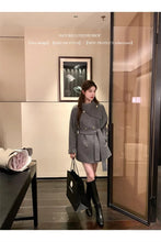 2025 Fall and Winter New Women Tops Coat Wool Blends Turn Down Collar Long Sleeve Double Breasted A Line Female Coats Clothing