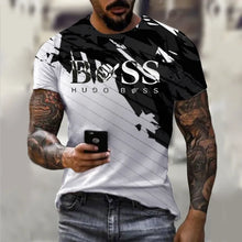 Men's round neck short sleeved T-shirt, 3D printed large casual sweater, fashionable trend, summer