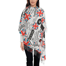 Custom UK Flag Tassel Scarf Women Winter Warm Shawl Wrap