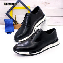 Casual Men's  Genuine Leather Comfortable Fashion Sneakers Handmade
