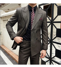 High-quality, fashionable, stylish, versatile and trendy wedding dress sets, dinner sets, men's slimming double-breasted suit se