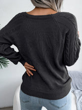 Women Casual Square Collar Buttons Long Sleeve Knitted Pullovers Sweaters