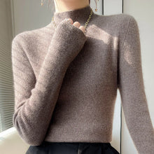 Autumn Winter Women Sweater Slim Fit Bottoming Shirt Basic Knitted Tops Black Long Sleeve Mock Neck Pullovers Strecth Innerwears