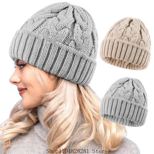 Winter Women Hat 2025 New Autumn Handmade Female Warm Cap Knitted Beanie Girl Hats Woman Bonnet Femme Chunky Thick Stretchy Hats