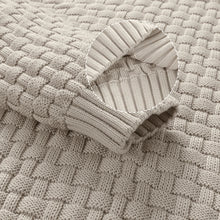 Men’s Sweater Winter Knitted Crew Neck Warm Soft Long Sleeve Pullover Textured Ribbed Edge Comfortable High Quality Top US Size