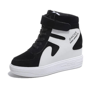 Women Sneakers High Top Platform Casual Wedges Autumn Winter Shoes Lace-up