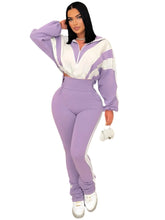 CM.YAYA Active Patchwork Women's Set Zipper Sweatshirt Jacket and Long Pants Suit 2025 Fall Two 2 Piece Sets Outfit Tracksuit